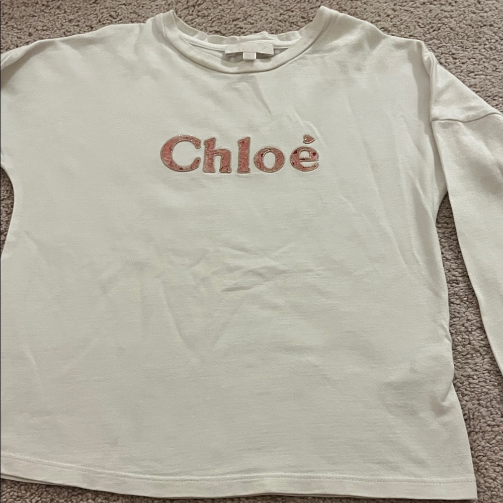 Chloe White Kids Long Sleeve Shirt